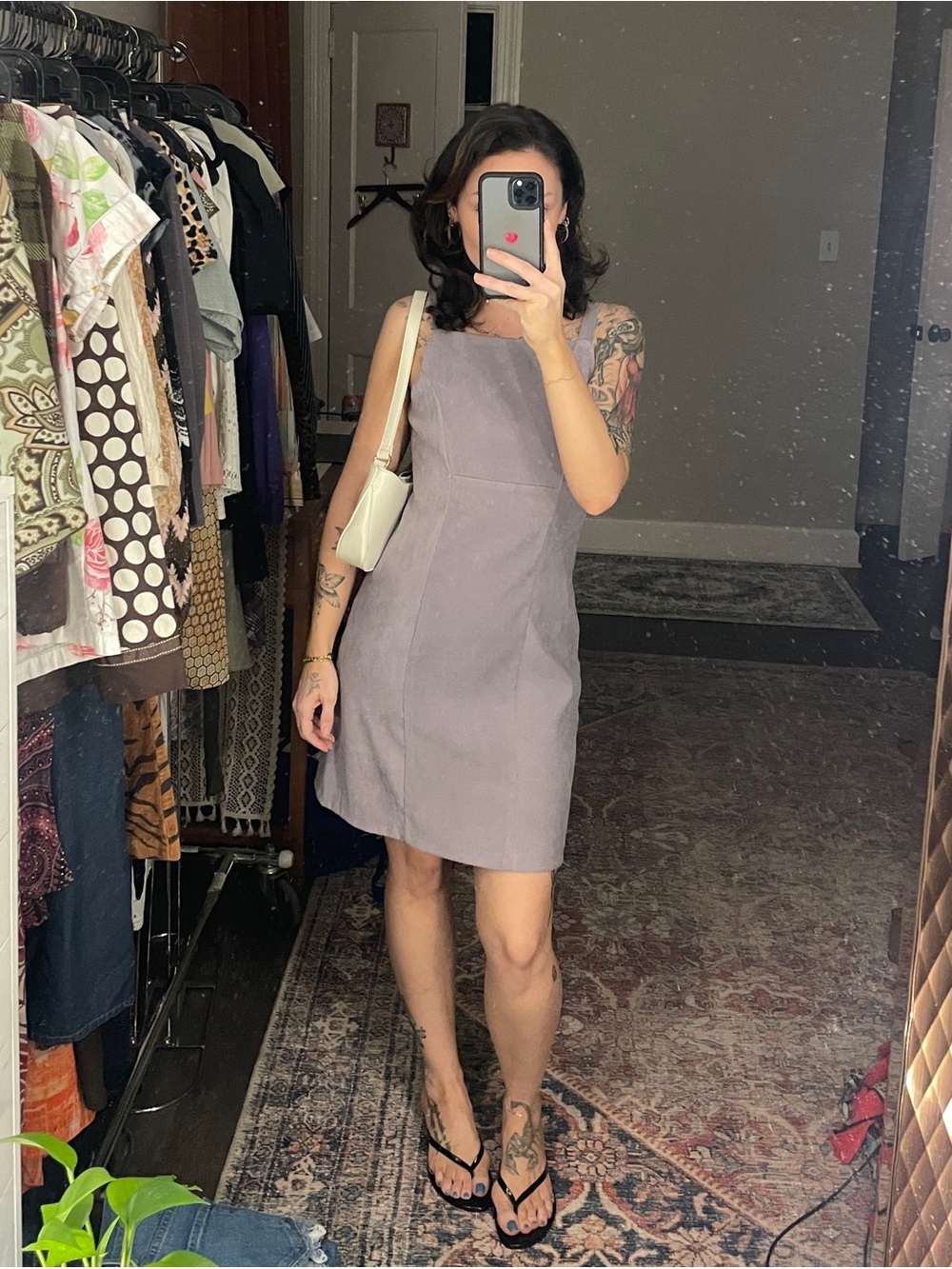 90s American Vintage Square-Neck Mini Dress